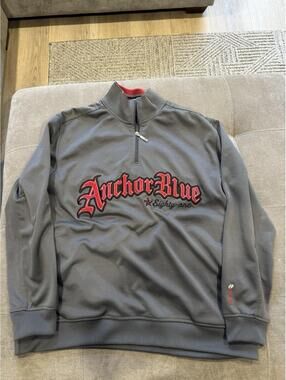 Vintage Anchor Gray Track Jacket Adult Large Zip Sportswear Big Spell out  Y2K